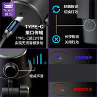 M8 USB RGB Gaming Condenser Microphone for PC & Mobile Live Streaming