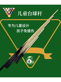 Kids' Mini Pool Cue Stick for Home Billiards - Black Eight Training Rod