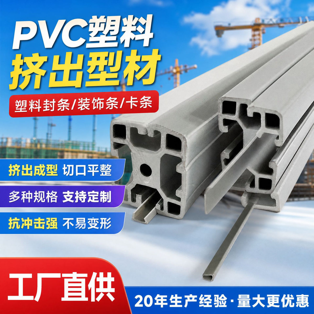 L-Shaped PVC Plastic Trim Strip for Edging and Decoration