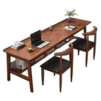 Modern Wall-Mounted Computer Desk with Solid Wood Frame for Home Office and Study