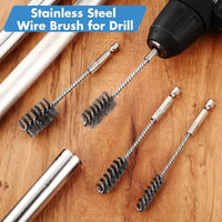 1/4-inch Hex Shank Stainless Steel Wire Brush for Power Drills, 125mm Length