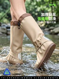 Waterproof Non-Slip Reusable Rain Shoe Covers for Women - Thickened Wear-Resistant Outdoor Boot Protectors