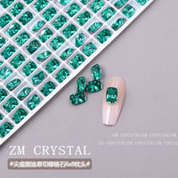 K9 Radiant Cut Pillow Nail Art Rhinestones, 6x8mm Colorful Irregular Pigeon Egg Design