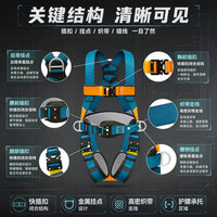 Full Body 5-Point Safety Harness with Double Hooks for Fall Protection, Outdoor Work, and Air Conditioner Installation