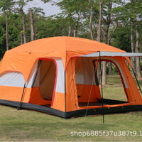 Large Outdoor Camping Tent with 2 Rooms, Sun Protection, and Rainproof Design for 5-12 People