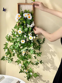 Artificial Daisy Wall Decor Hanging for Living Room, Hallway, Nursery and Photo Backdrop