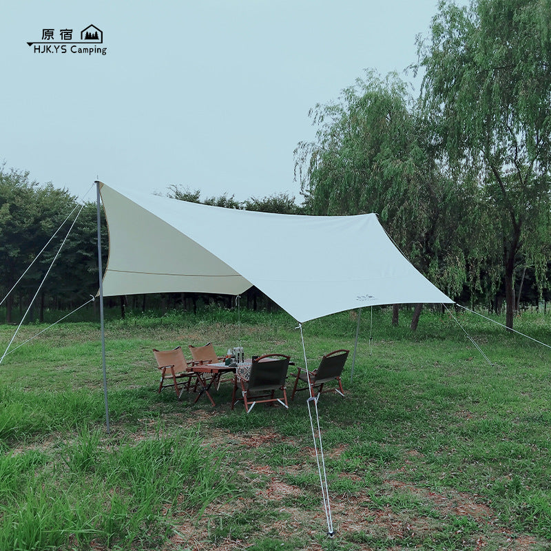 Hexagonal Camping Tarp Shelter Waterproof Sunshade for Outdoor Activities