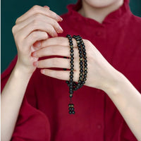 Collector's Grade Natural Gold Obsidian 108-Bead Mala Bracelet for Men and Women