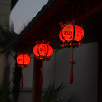 LED Light-Up Hexagonal Dragon and Phoenix Lantern for Chinese New Year Decoration