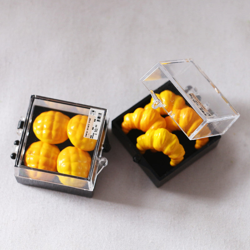 Dollhouse Miniature Pineapple Bun Croissant Set Food Play Accessories for BJD Dolls