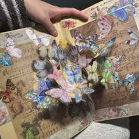 Colorful Gilded Butterfly Handmade 3D Pop-Up Book DIY Material Kit for Friends and Couples, Retro Exquisite Creative Gift
