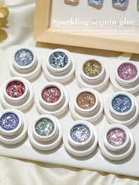 Glitter Gel Nail Polish Kit - Ultra-Shine Large Sequin UV Gel for Dazzling Manicures