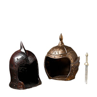 Aquarium Decoration Hideaway Helmet Skull Ceramic Breeding Cave for Fish Shrimp Reptiles