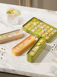 Sherry Ice Cube Mold with Press-Type Ice Tray and Storage Box for Home Refrigerator, Food-Grade Ice Making Tool
