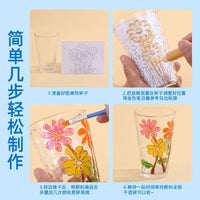 DIY Glass Painting Kit with Acrylic Paints and Brushes for Creative Art Projects