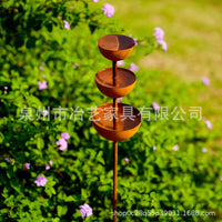 Rustic Rain Gauge and Collector with Ground Stake, Outdoor Garden Decor