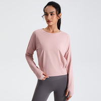 Women's Loose Fit Long Sleeve Yoga & Running Top with Sun Protection