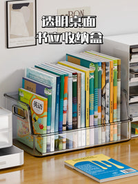 Acrylic Transparent Desktop Book Holder and File Organizer for Students and Office