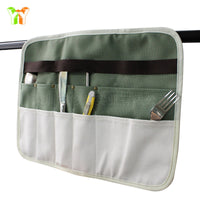 Foldable Canvas Outdoor Camping Cutlery Storage Bag Picnic BBQ Utensil Organizer