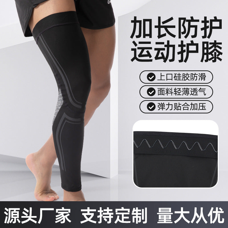 Extended Sports Knee Brace for Cycling Running Basketball - Elastic Non-Slip Anti-Collision Leg Sleeve