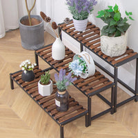 Multi-Tier Solid Wood Plant Stand for Windowsill, Balcony, Living Room - Floor-Standing Succulent Shelf