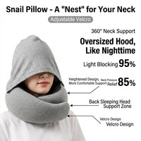 Memory Foam Travel Neck Pillow with Hood and Storage Bag for Office and Cervical Support