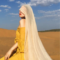 Oversized Chiffon Sun Protection Scarf for Travel and Photography, Ethnic Style Shawl for Women