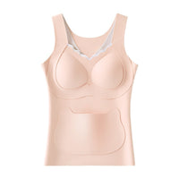 Girls' Thermal Fleece-Lined Camisole with Built-in Bra Pads for Winter