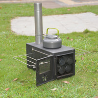 Portable Cast Iron Wood Burning Stove for Outdoor Camping and BBQ