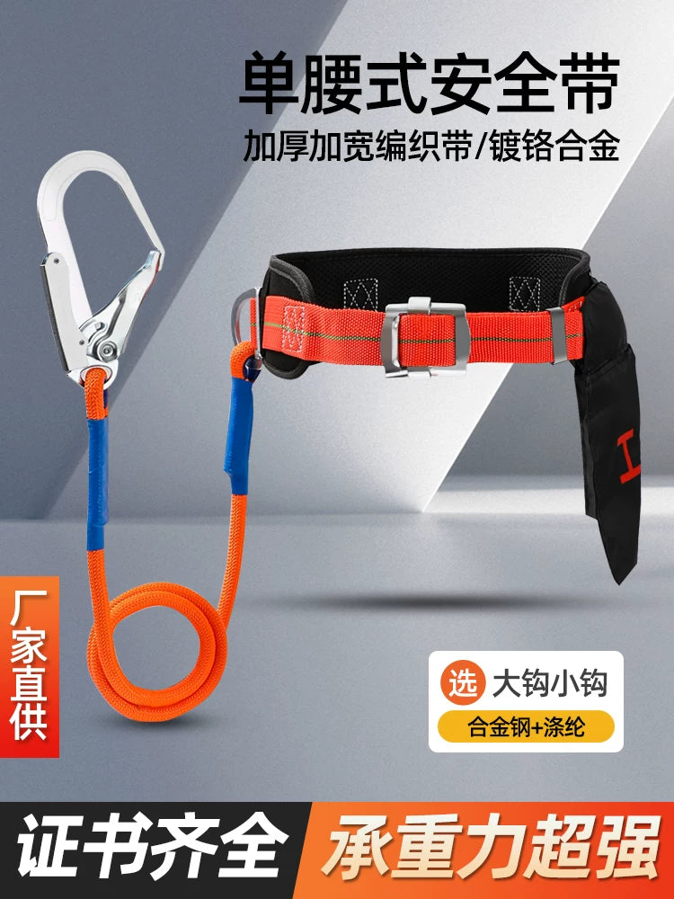 Full Body Safety Harness for Electricians and Construction Workers, Fall Protection with Lanyard for High-Altitude Operations and Rock Climbing