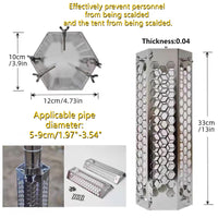 Stainless Steel Stove Pipe Kit for Tent Wood Stoves - Anti-Scald, Thickened Chimney, Elbow, Rain Cap, and Insulated Sections