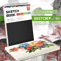 A4 Sketchbook for Art Students, Spiral-Bound Drawing Pad for Sketching, Tracing, and Doodling