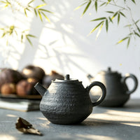 Handmade Shino-fired Zisha Teapot with Ball Filter, Wabi-Sabi Style, Small Capacity