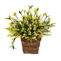 Spring Yellow Lavender Wreath Basket for Front Door & Home Decor