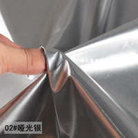 Matte Silver Thin Mirror Patent Leather Fabric for Performance Wear and Apparel Design
