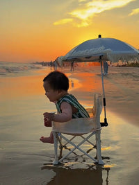 Portable Kids' Folding Beach Chair with Umbrella, Outdoor Camping and Picnic Seat for Babies and Toddlers