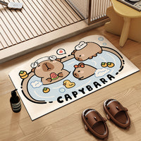 Capybara Diatomaceous Earth Bath Mat Super Absorbent Non-Slip Bathroom Floor Mat