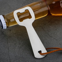 Stainless Steel Beer Bottle Opener with Hanging Rope Option, Thickened Can Opener for Restaurants and Home Use