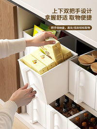Stackable Under-Sink Cabinet Organizer Bins for Kitchen and Pantry Storage