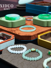 Chinese Style Jewelry Display Stand for Countertop, Jade & Pearl Tray