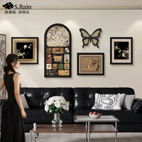 French Vintage Living Room Wall Art Set for Sofa Background, Abstract Artistic Combination Prints