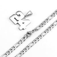 Men's Stainless Steel Sports Number Necklace for Baseball, Basketball, and Football Teams