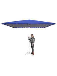 Large Outdoor Patio Umbrella with Base, Rectangular Sunshade for Commercial Use, Foldable