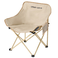 Portable Folding Moon Chair with Backrest, Ultralight Steel Frame for Outdoor Camping Fishing