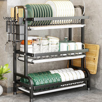 Multi-layer Dish Drying Rack with Drainboard for Kitchen Countertop