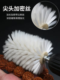 Electric Drill Nano Brush Head for Polishing and Cleaning Walnuts, Bodhi, and Olive Pits
