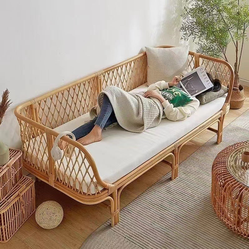 Rattan Sofa Set Nordic Japanese Style Leisure Balcony Chair Bedroom Living Room Minimalist Homestay Real Rattan Coffee Table Sofa Combination