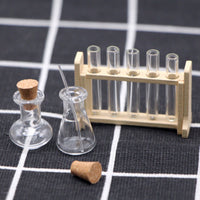 Dollhouse Miniature Laboratory Glassware Set - Test Tubes & Beakers