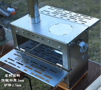 Outdoor Camping Wood Stove with Chimney for Tent Heating and Picnic Grilling