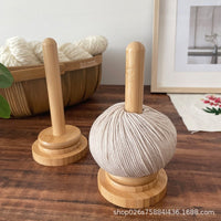 Wooden Yarn Holder for Knitting and Crocheting, Rotating Yarn Ball Dispenser, Desktop Thread Spool Storage Stand